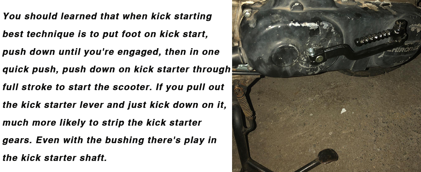 Foot on kick start