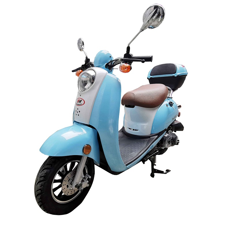 TAO 49cc / 50cc street legal fully automatic scooter moped with a Matching  trunk - Choose your color, Black Blue Red Green and Pink