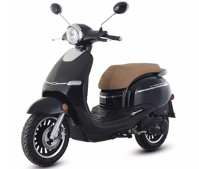 Trail Master Turino 150A Retro Design Scooter With Electric and kick start, Fully Assembled In Crate